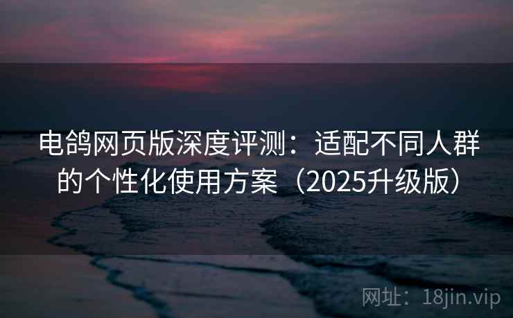 电鸽网页版深度评测：适配不同人群的个性化使用方案（2025升级版）