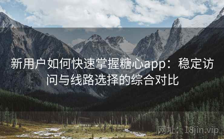 新用户如何快速掌握糖心app：稳定访问与线路选择的综合对比