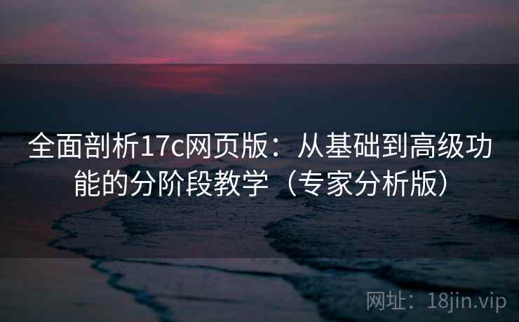 全面剖析17c网页版：从基础到高级功能的分阶段教学（专家分析版）
