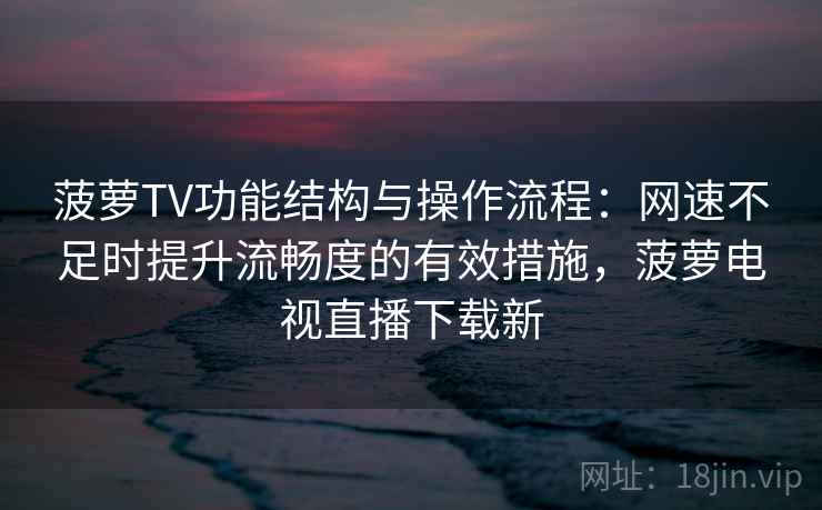 菠萝TV功能结构与操作流程：网速不足时提升流畅度的有效措施，菠萝电视直播下载新