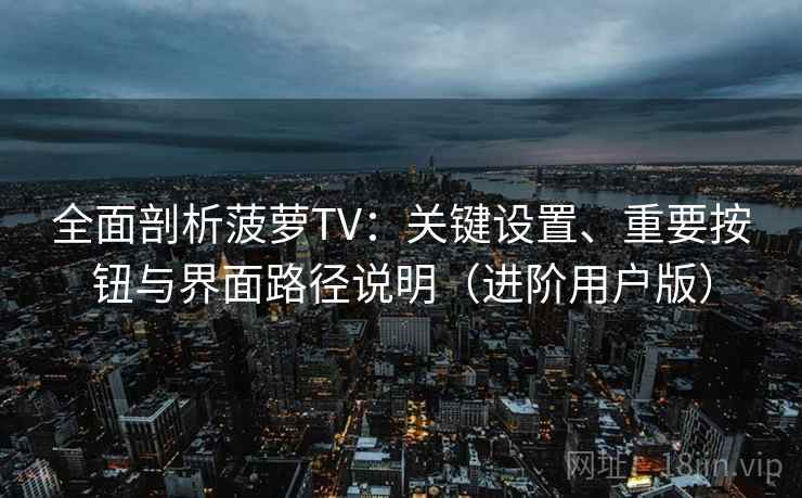 全面剖析菠萝TV：关键设置、重要按钮与界面路径说明（进阶用户版）