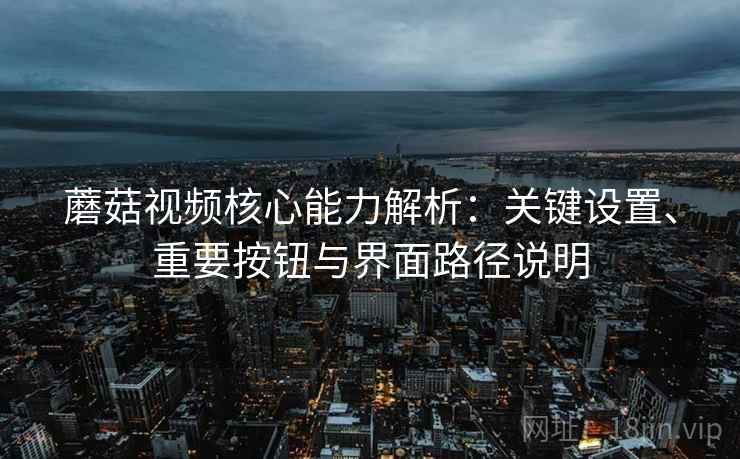 蘑菇视频核心能力解析:关键设置、重要按钮与界面路径说明 蘑菇视频核心能力解析:关键设置、重要按钮与界面路径说明