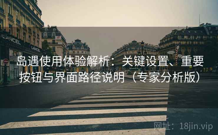 岛遇使用体验解析:关键设置、重要按钮与界面路径说明(专家分析版) 岛遇使用体验解析:关键设置、重要按钮与界面路径说明(专家分析版)