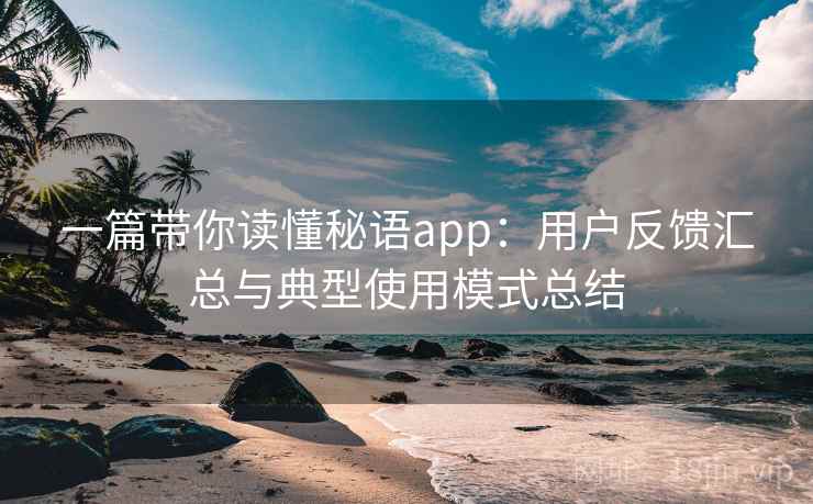 一篇带你读懂秘语app：用户反馈汇总与典型使用模式总结