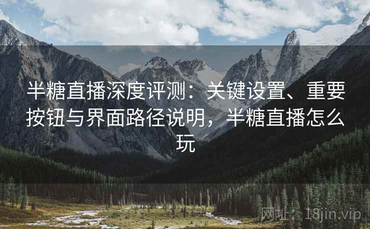 半糖直播深度评测：关键设置、重要按钮与界面路径说明，半糖直播怎么玩