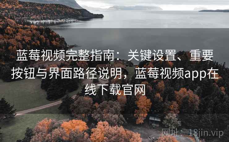 蓝莓视频完整指南：关键设置、重要按钮与界面路径说明，蓝莓视频app在线下载官网